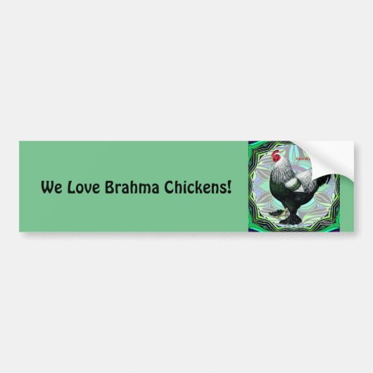 Brahma: Fancy donkere rooster Bumpersticker (Voorkant)