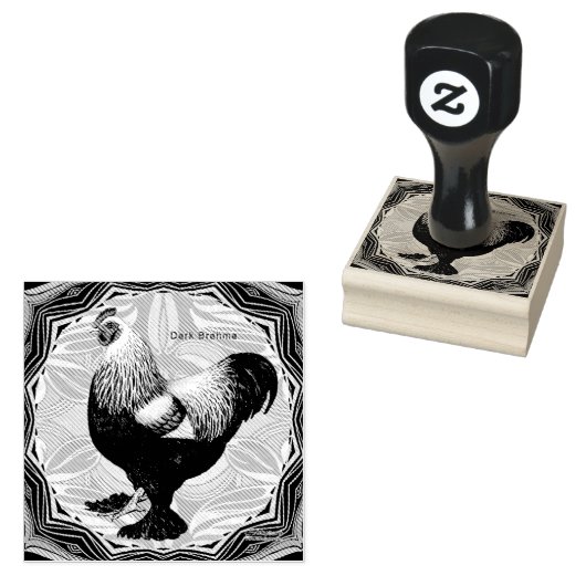 Brahma: Fancy donkere rooster Rubberstempel (Gestempeld)