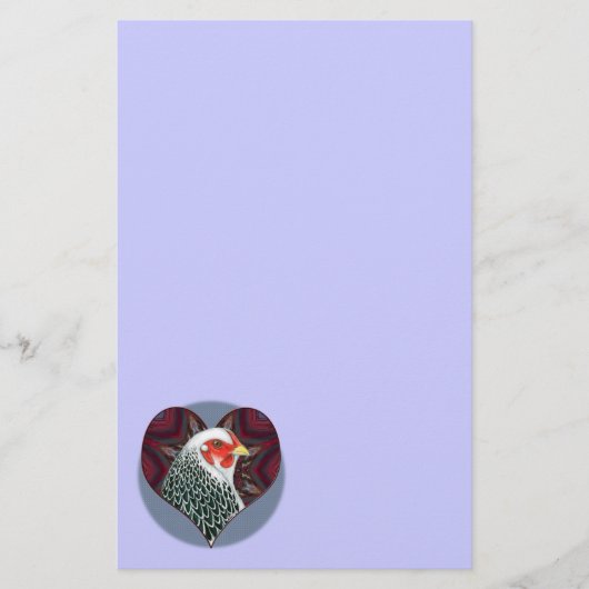 Brahma Hen Heart Briefpapier (Voorkant)