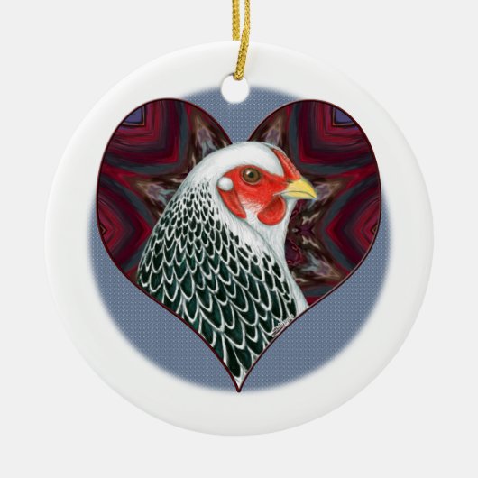 Brahma Hen Heart Keramisch Ornament (Voorkant)