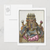 Brahma, hindoe god van de schepping, uit 'Voyage a Briefkaart (Voorkant / Achterkant)