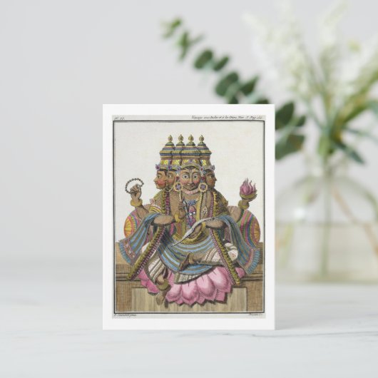 Brahma, hindoe god van de schepping, uit 'Voyage a Briefkaart (Staand voorkant)