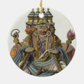 Brahma, hindoe god van de schepping, uit 'Voyage a Keramisch Ornament (Achterkant)