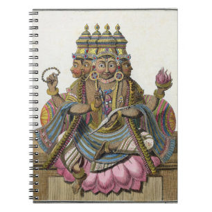 Brahma, hindoe god van de schepping, uit 'Voyage a Notitieboek