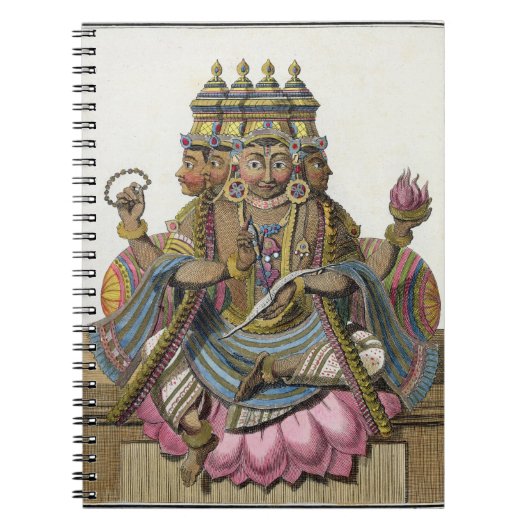 Brahma, hindoe god van de schepping, uit 'Voyage a Notitieboek (Voorkant)