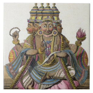 Brahma, hindoe god van de schepping, uit 'Voyage a Tegeltje