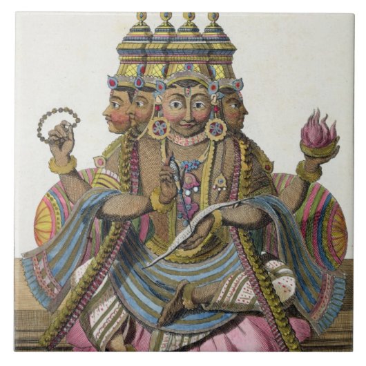 Brahma, hindoe god van de schepping, uit 'Voyage a Tegeltje (Voorkant)