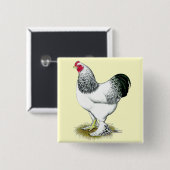 Brahma: Lichte rooster Vierkante Button 5,1 Cm (Voorkant /achterkant)