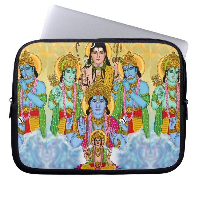 Brahma Vishnu Shiva Ram Krishna Laptophoes Laptop Sleeve (Voorkant)
