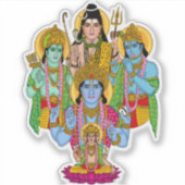 Brahma Vishnu Shiva Ram Krishna Sticker (Voorkant)