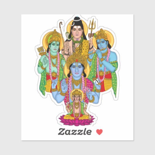Brahma Vishnu Shiva Ram Krishna Sticker (Vel)