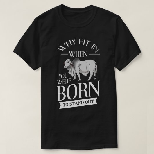 Brahman Bull Cattle Mini Zebu Koe T-shirt (Design voorkant)