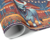 Brahman Bull Staande Bij Schuur Kerstmis Cadeaupapier (Rol Hoek)