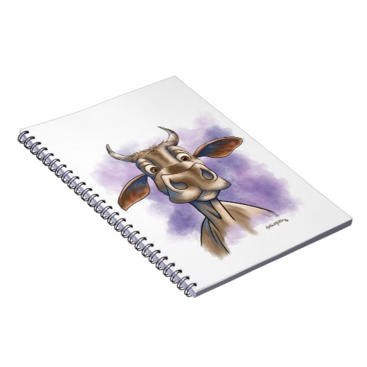 Brahman Cow Cartoon Notitieboek (Rechterzijde)