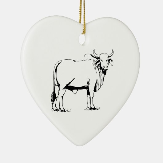 Brahman Cow Keramisch Ornament (Rechts)