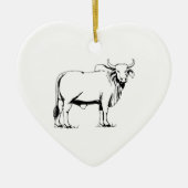 Brahman Cow Keramisch Ornament (Voorkant)