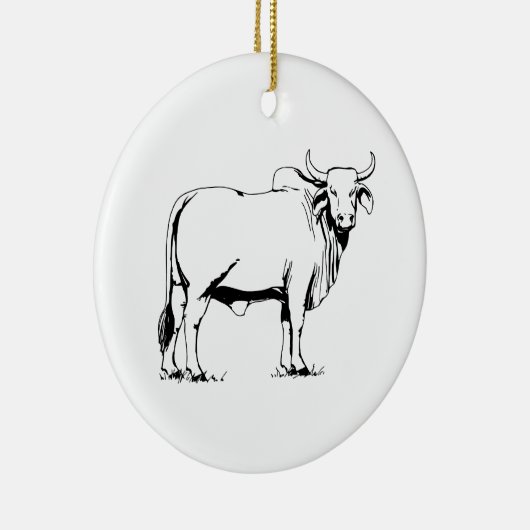 Brahman Cow Keramisch Ornament (Rechts)