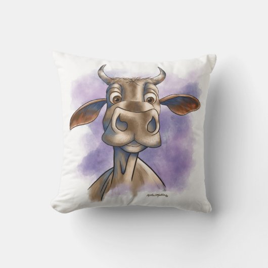 Brahman Koe Cartoon Kussen (Voorkant)