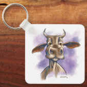 Brahman Koe Cartoon Sleutelhanger (Voorkant)