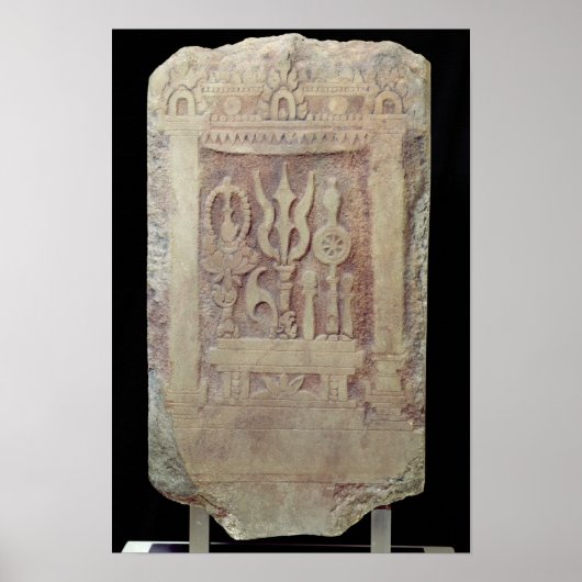 Brahman stele schildert de Trimurti af Poster (Voorkant)