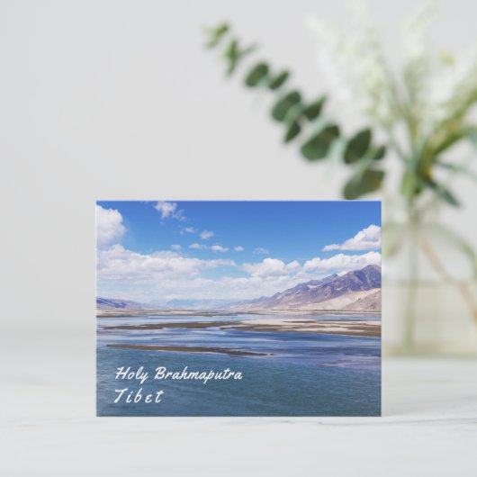 Brahmaputra rivier en berglandschap - Tibet Briefkaart (Staand voorkant)