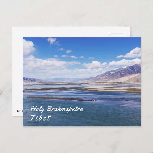 Brahmaputra rivier en berglandschap - Tibet Briefkaart (Voorkant / Achterkant)