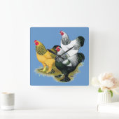 Brahmas Drie Hanen Vierkante Klok (Huis)