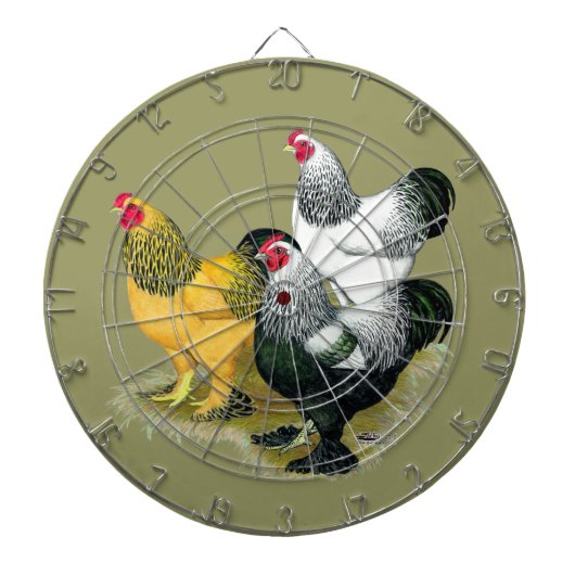 Brahmas Drie Roosters Dartbord (Voorkant)