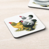 Brahmas Drie Roosters Onderzetter (Linkerzijde)