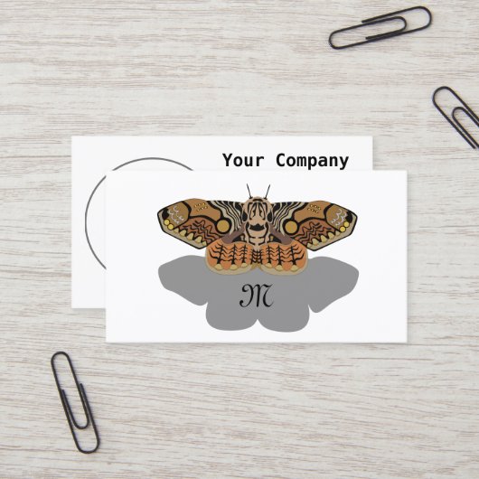 Brahmin Moth Monogram Visitekaartje (Voorkant / Achterkant in situ)