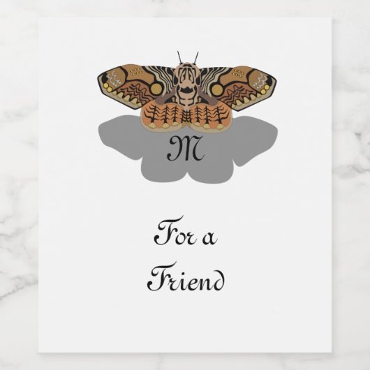 Brahmin Moth Monogram Wijn Etiket (Enkel label)