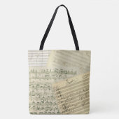 Brahms Authentic Music Manuscripts Collage Tote Bag (Voorkant)
