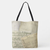 Brahms Authentic Music Manuscripts Collage Tote Bag (Achterkant)