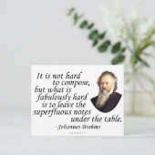 Brahms over componeren briefkaart (Staand voorkant)