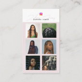 Braid Hair 6 Photo Feed Grid Social Media QR Code Visitekaartje (Achterkant)