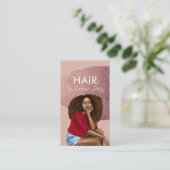 Braid Salon Beauty Black Bold Typografie Visitekaartje (Staand voorkant)