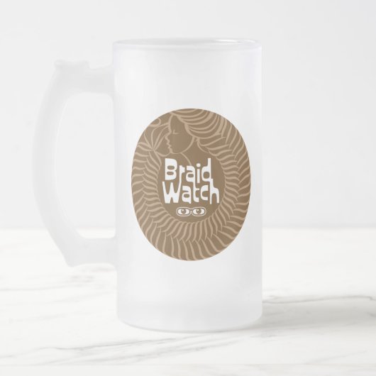 Braid Watch Lezbi Nerdy Chibi Frosted Mug Matglas Bierpul (Links)