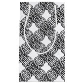 Braided black and white boho touw design klein cadeauzakje (Voorkant)