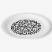 Braided black and white circle papieren bordje (Gekanteld)