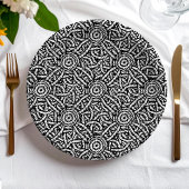Braided black and white pattern papieren bordje