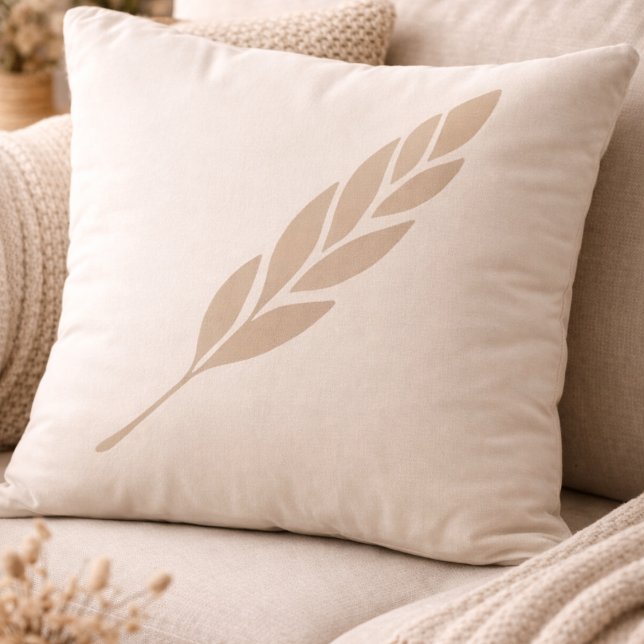 Braided Cream Calm Throw Pillow Kussen (Cream tones with subtle braid patterning add depth without noise to modern interiors)