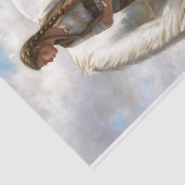 Braided Girl With White Horse Meadow Decoupage Tissuepapier (Detail)