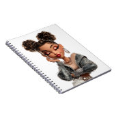 Braided Glam Girl Spiral Photo Notebook Notitieboek (Rechterzijde)