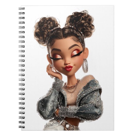Braided Glam Girl Spiral Photo Notebook Notitieboek (Voorkant)