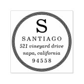 Braided Rope Monogram Return Address Zelfinktende Stempel (Design)