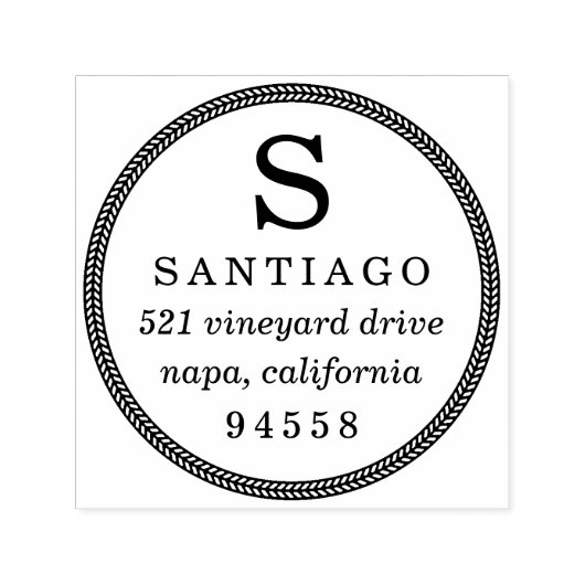 Braided Rope Monogram Return Address Zelfinktende Stempel (Design)