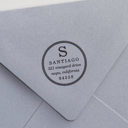 Braided Rope Monogram Return Address Zelfinktende Stempel