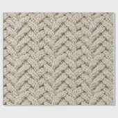 Braided Thread Knit Texture – Warm Beige (2) Cadeaupapier (Vlak)