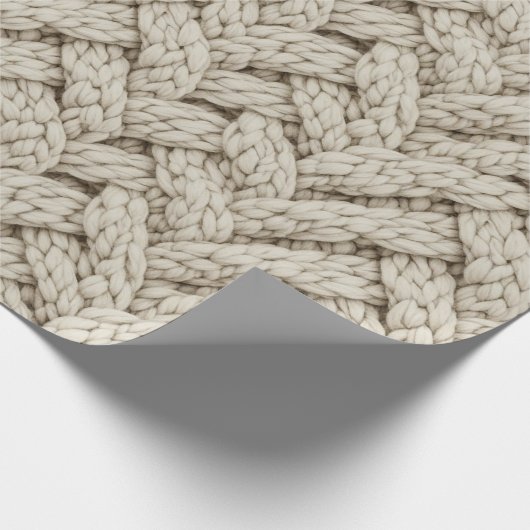 Braided Thread Knit Texture – Warm Beige (2) Cadeaupapier (Hoek)