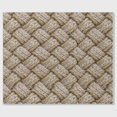 Braided Thread Knit Texture – Warm Beige (3) Cadeaupapier (Vlak)